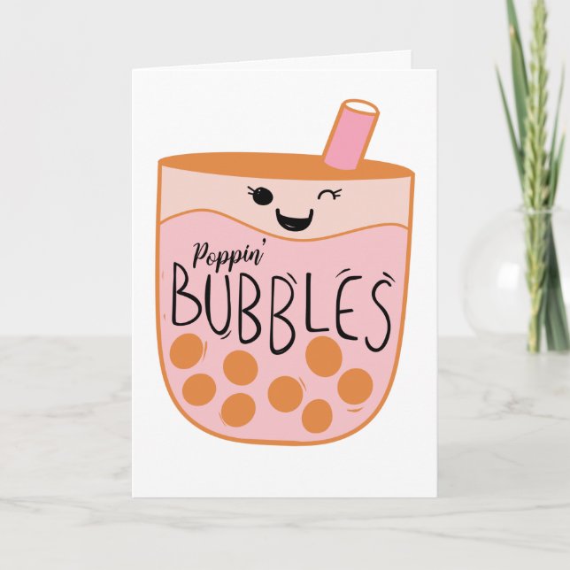 Congratulations Cute Boba Bubble Tea Card (Front)