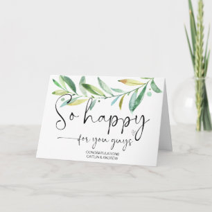 Congratulations Cute Wedding Engagement So Happy C Card