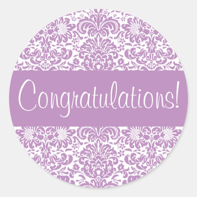 Congratulations Damask Envelope Seal (Front)