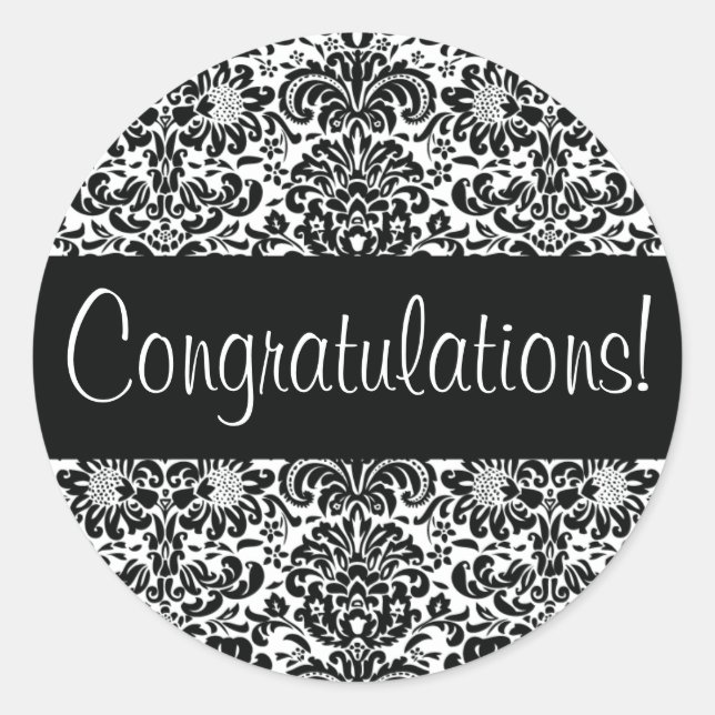 Congratulations Damask Envelope Seal (Front)