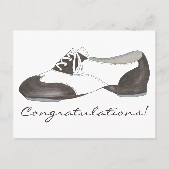 Congratulations Dance Recital Tap Shoe Tapdance Postcard (Front)