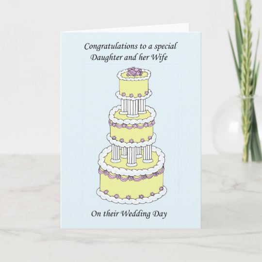 Purple Daughter Wedding Congratulations Card Zazzle.co.uk