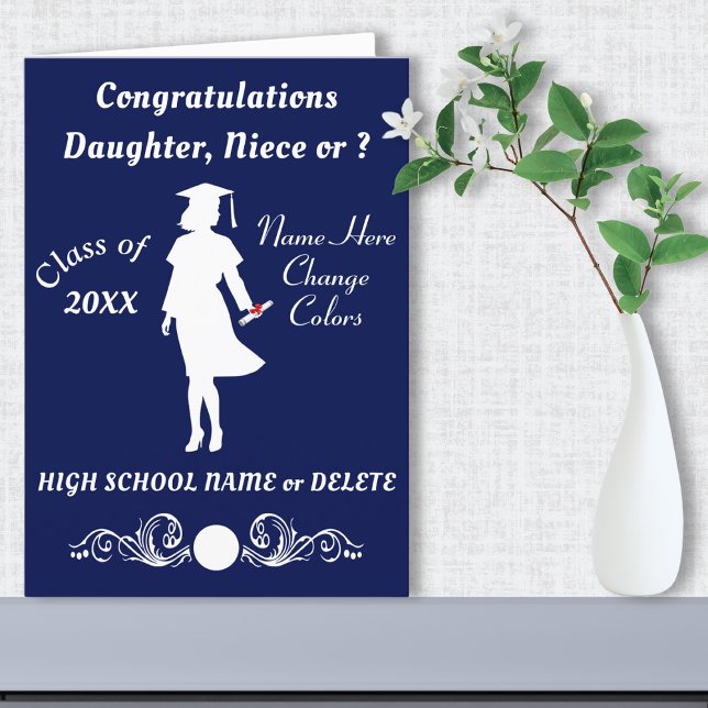 Congratulations, Daughter Graduation Card, Niece,  Card (Graduation Card for Girlfriend. Daughter graduation card. Personalized Graduation Cards for Her. )