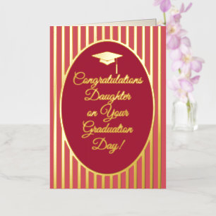 Congratulations Daughter Pink Graduation Day Foil Greeting Card