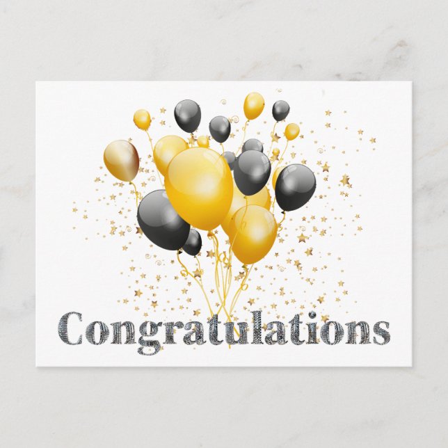 Congratulations Decorative Disco Ball  Postcard (Front)