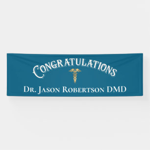 Congratulations Dentist Dental Elegant Black Gold Banner