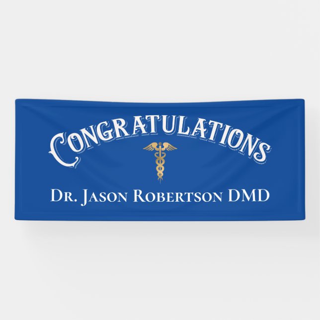 Congratulations Dentist Dental Modern Blue Banner (Horizontal)