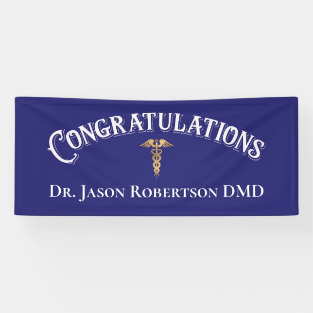 Congratulations Dentist Dental Modern Blue Banner (Horizontal)