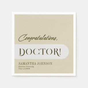Congratulations Doctor Doctoral Graduation Photo Napkin