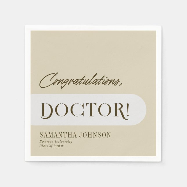 Congratulations Doctor Doctoral Graduation Photo Napkin (Front)