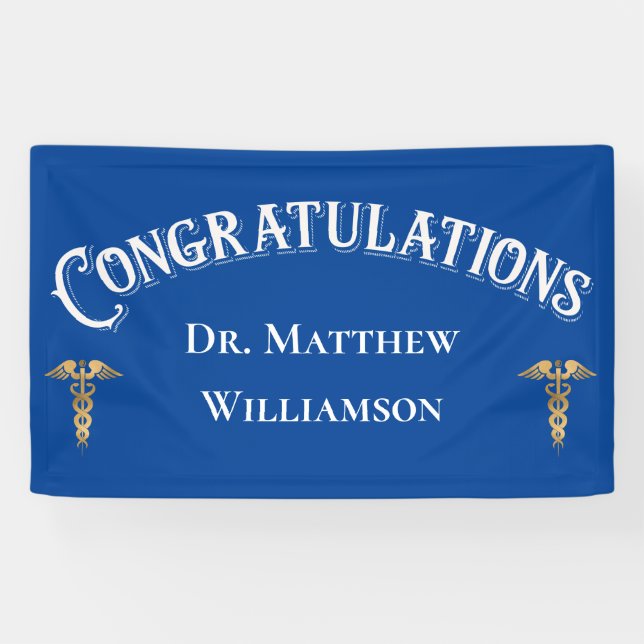 Congratulations Doctor Medical Graduation Banner (Horizontal)
