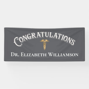 Congratulations Doctor Physician Caduceus Gold Ban Banner