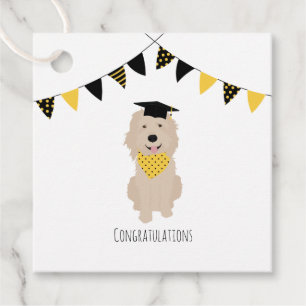 Congratulations Doodle Dog Graduation Cap Favour Tags