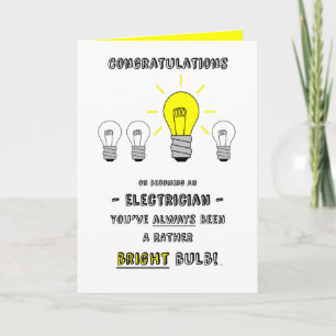 Congratulations Electrician, Future is Bright Card