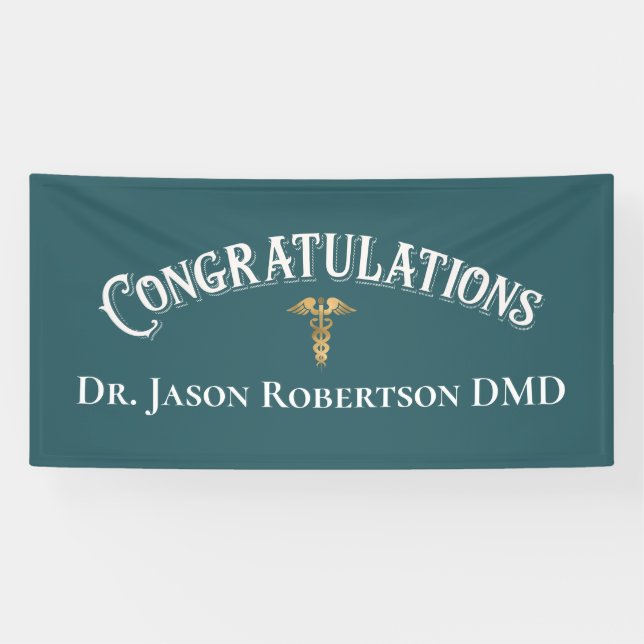 Congratulations Elegant Doctor Medical Graduation Banner (Horizontal)