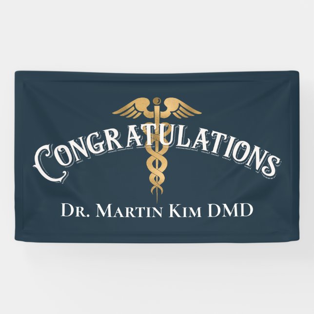Congratulations Elegant Doctor Medical Graduation Banner (Horizontal)