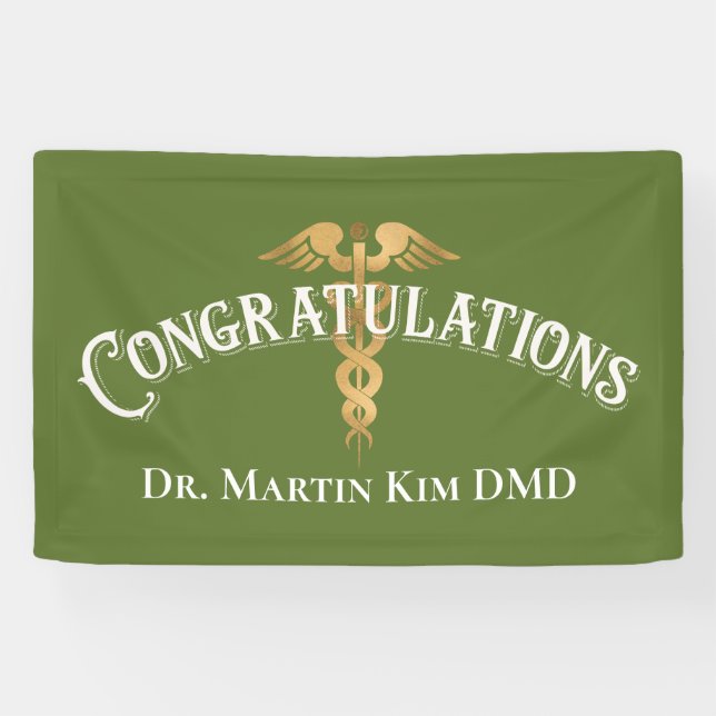 Congratulations Elegant Doctor Medical Graduation Banner (Horizontal)