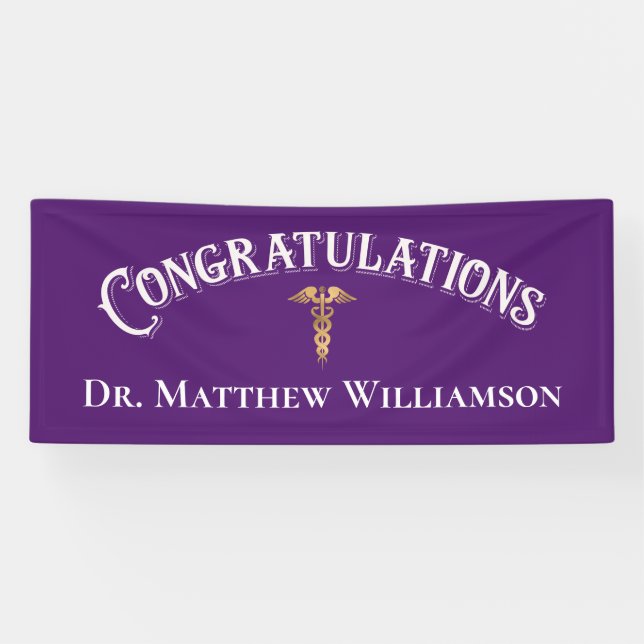 Congratulations Elegant Doctor Medical Graduation Banner (Horizontal)