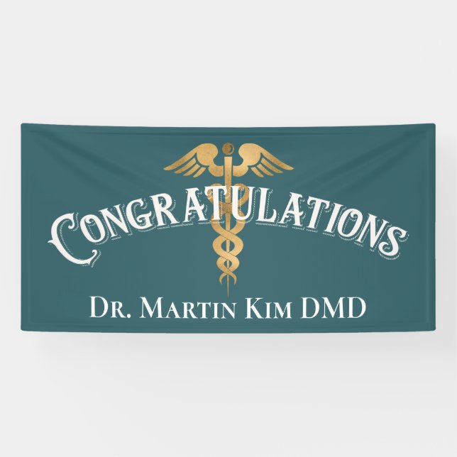 Congratulations Elegant Doctor Medical Graduation Banner (Horizontal)