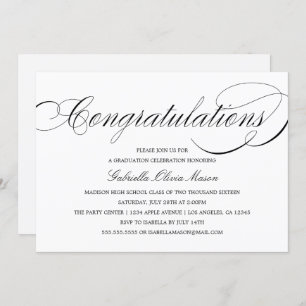 Congratulations Elegant Script   Party Invitation