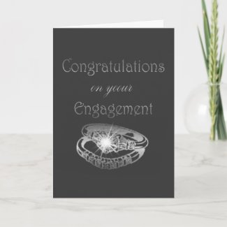 Congratulations Engagement Rings Art Card