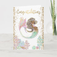 Congratulations Expecting Mermaid Pregnant Gold Ca