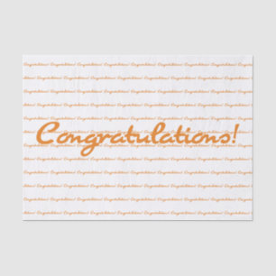 Congratulations! Fall orange casual script Tissue Paper