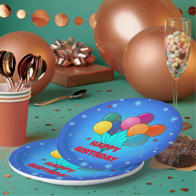 Congratulations! festive starry sky, paper plate (Multi)