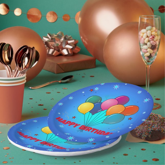 Congratulations! festive starry sky, paper plate (Multi)