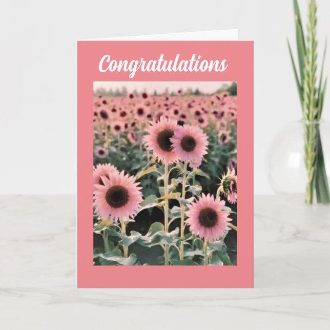 **CONGRATULATIONS" FIELD OF SUNFLOWERS CARD (Front)