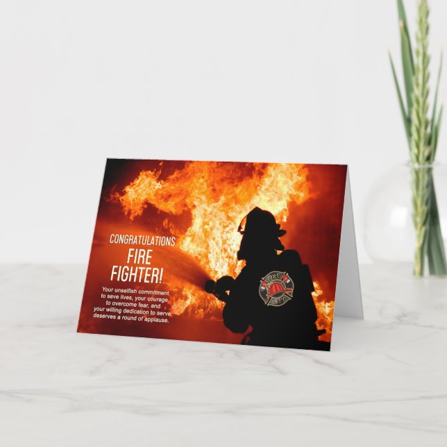 Congratulations Fire Fighter Graduate Card (Front)