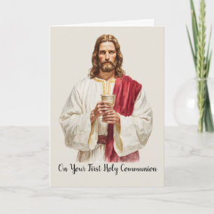 Congratulations First Communion Jesus Eucharist Card