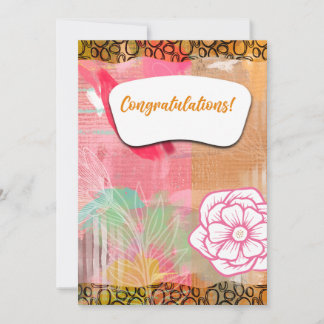 Congratulations Floral Card in Pink