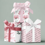 Congratulations Floral Wrapping Paper Sheets<br><div class="desc">Congratulate the special couple with these lovely personalised wedding pink and green floral wrapping paper sheets!</div>