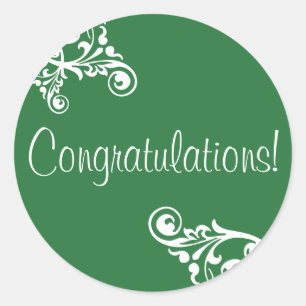 Congratulations Flourish Envelope Sticker Seal