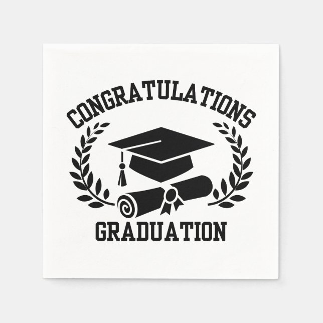 Congratulations For Graduation 3 Ply Napkins (Front)