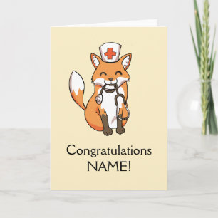 Congratulations Fox Nurse Personalised Template
