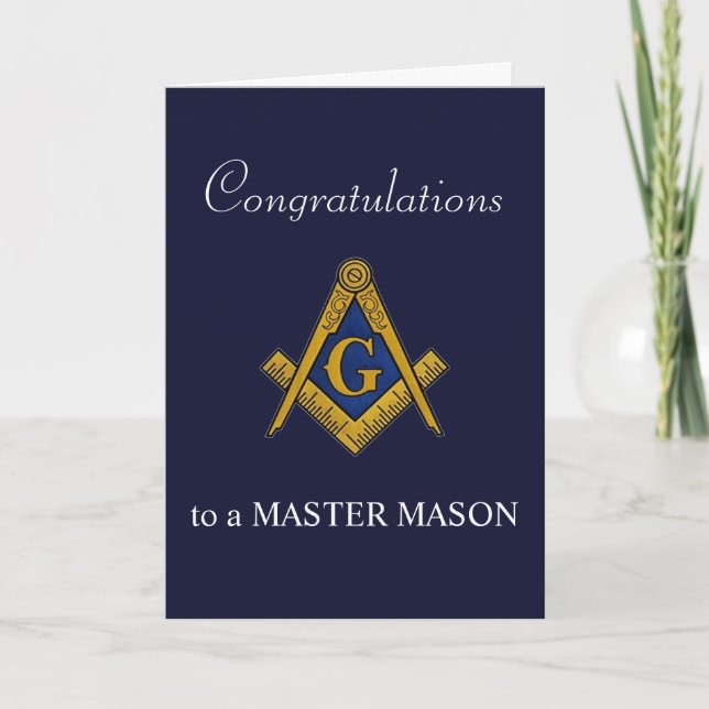 Congratulations Freemason Masonic Master Mason Thank You Card (Front)