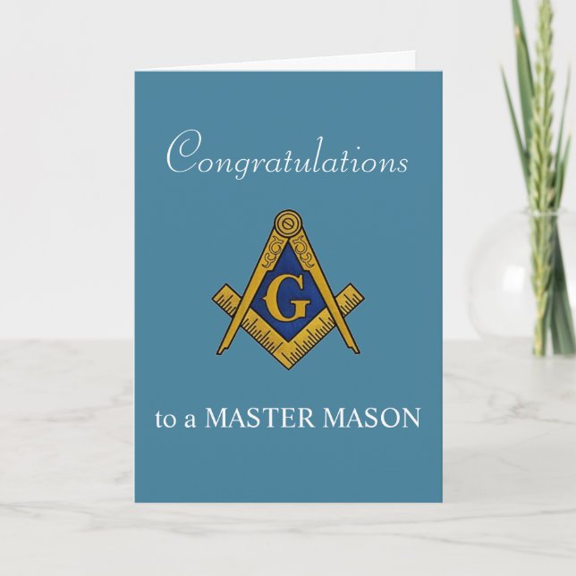 Congratulations Freemason Masonic Master Mason Thank You Card (Front)