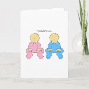 Congratulations French Twins Boy and Girl Card