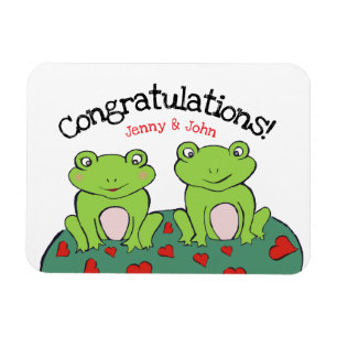 Congratulations frog wedding magnet