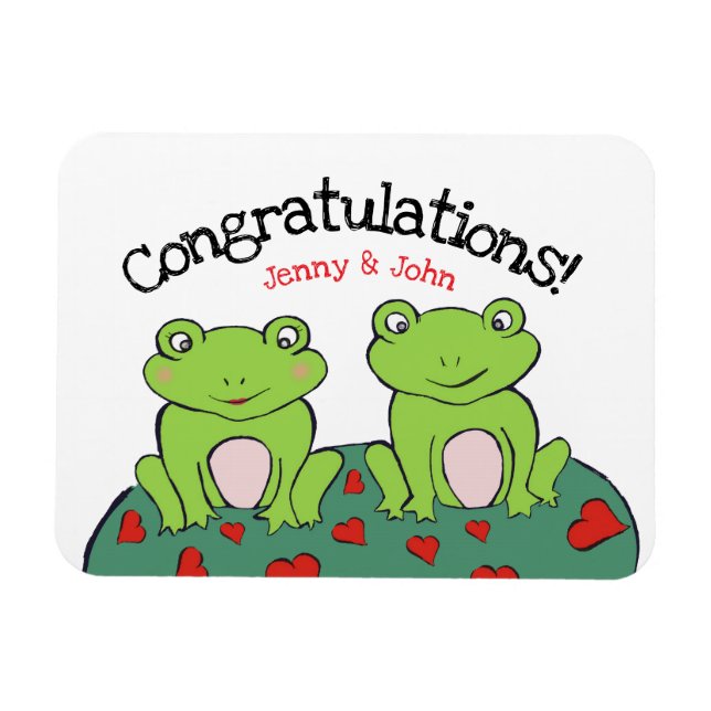 Congratulations frog wedding  magnet (Horizontal)