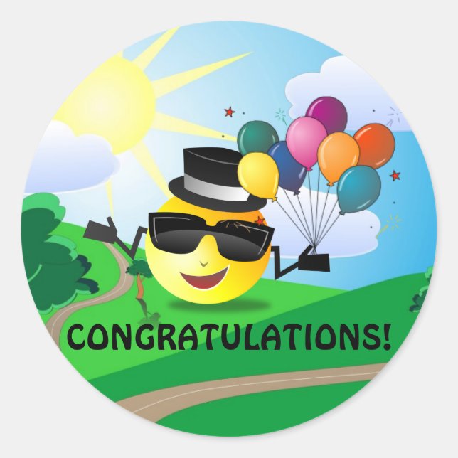Congratulations! from classic round sticker (Front)