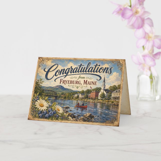 Congratulations from Fryeburg Maine Greeting Card (Orchid)