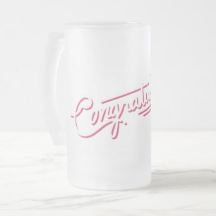 Congratulations  Frosted Glass Beer Mug