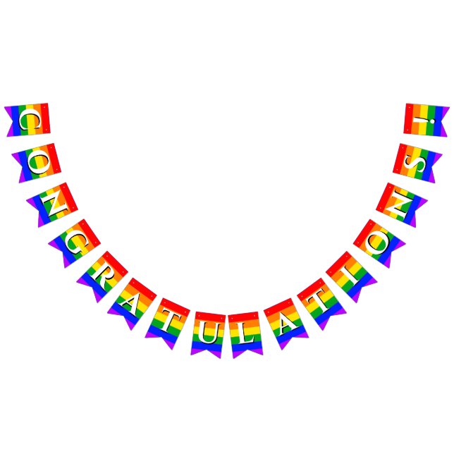 Congratulations Gay Pride Rainbow Bunting Banner (All)