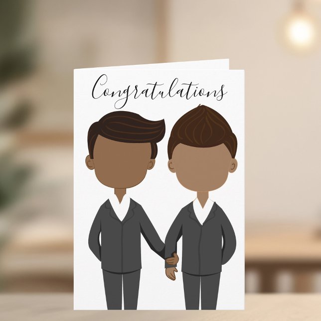 Congratulations Gay Wedding African American Men Card (Creator Uploaded)