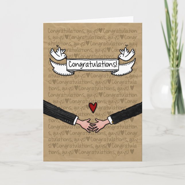 Congratulations - Gay Wedding Couple Card (Front)