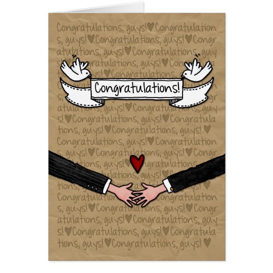 Congratulations Gay  Wedding  Couple Card  Zazzle co uk 