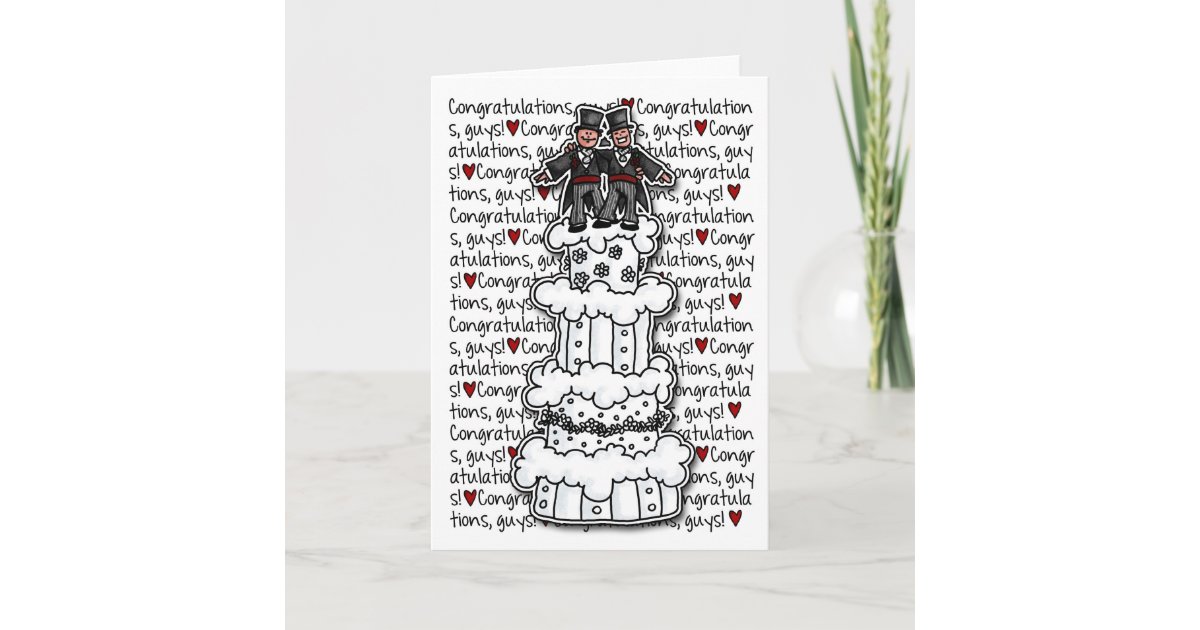 Congratulations - Gay Wedding Couple Card Zazzle.co.uk